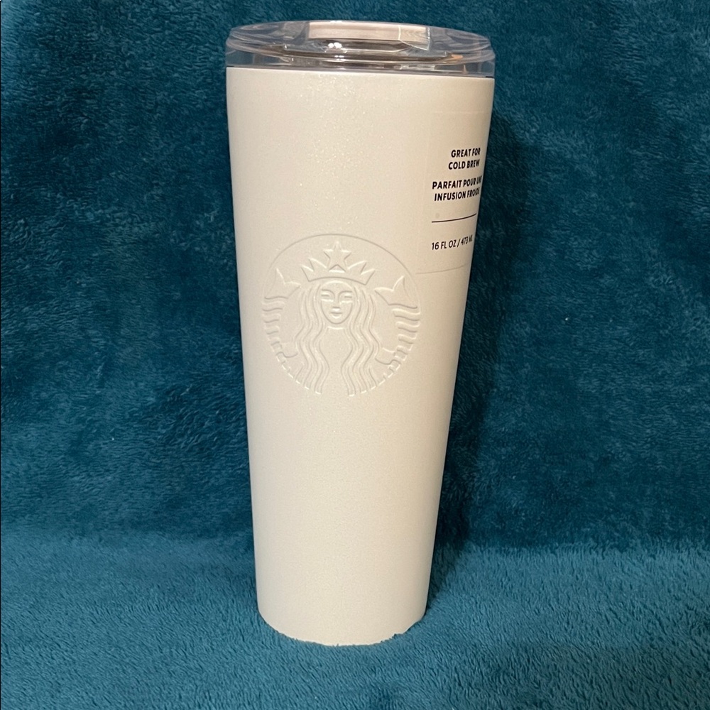 Starbucks Ivory Cold Cup with Embossed Logo